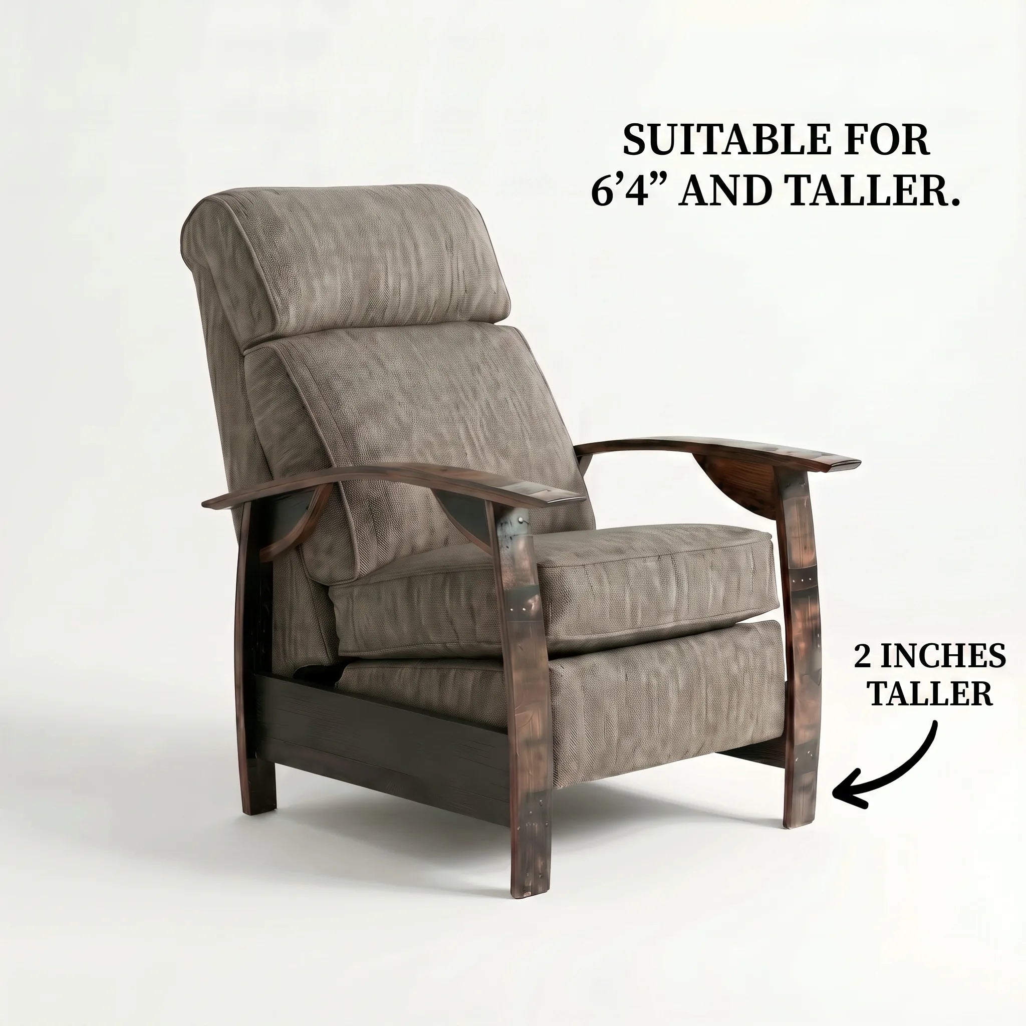 Bad Ass Recliners 01 Big And Tall Coffee Plush Fabric Hero Angle Closed W Text Edit