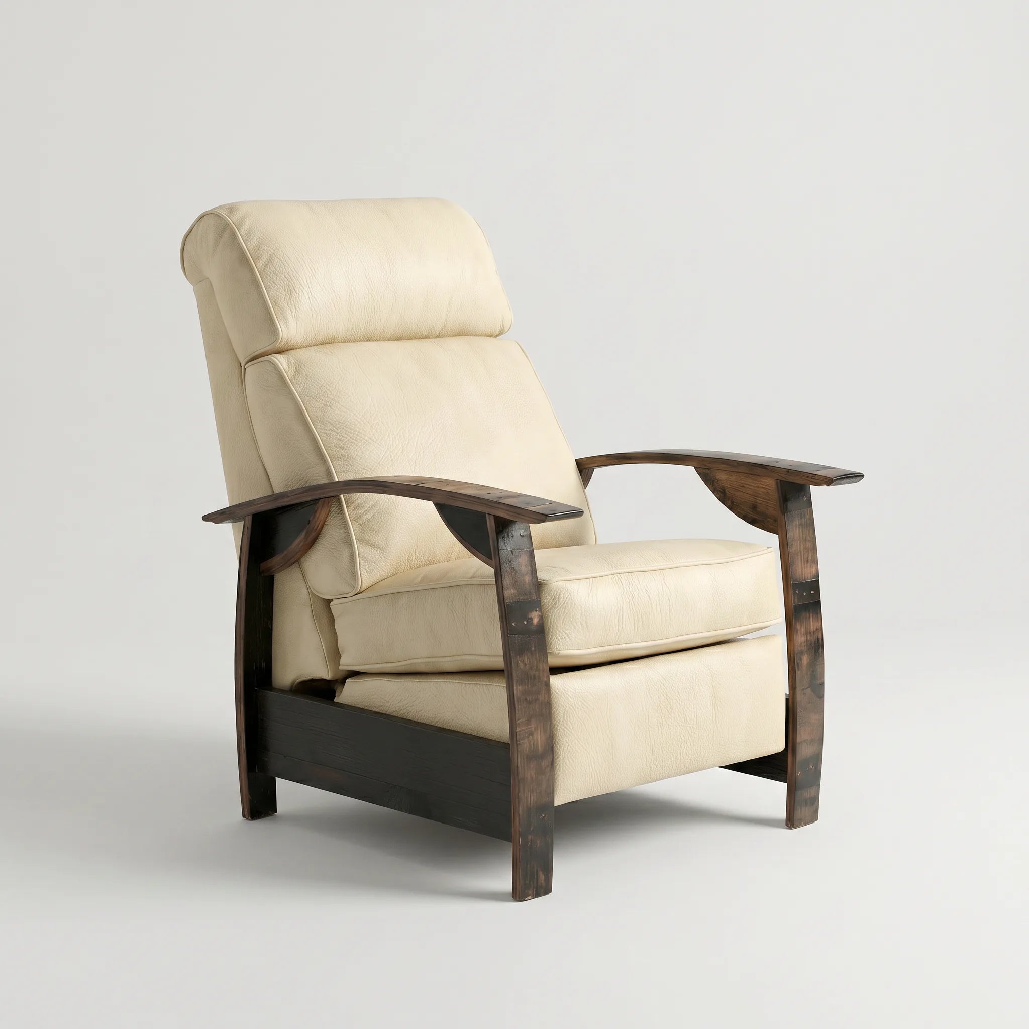 Bad Ass Recliners 01 Saloon French Vanilla Hero Angle Closed