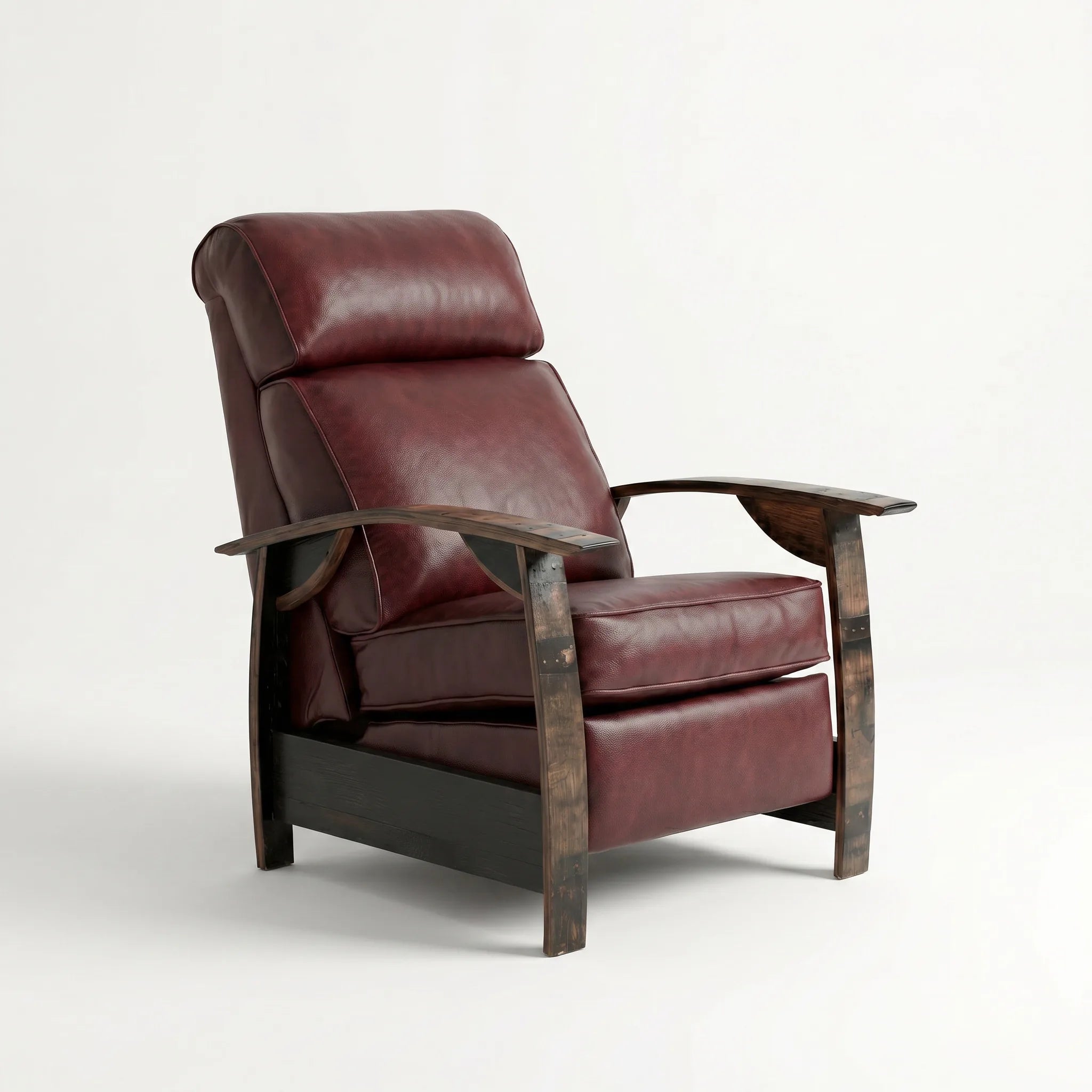 Bad Ass Recliners 01 Saloon Oxblood Hero Angle Closed