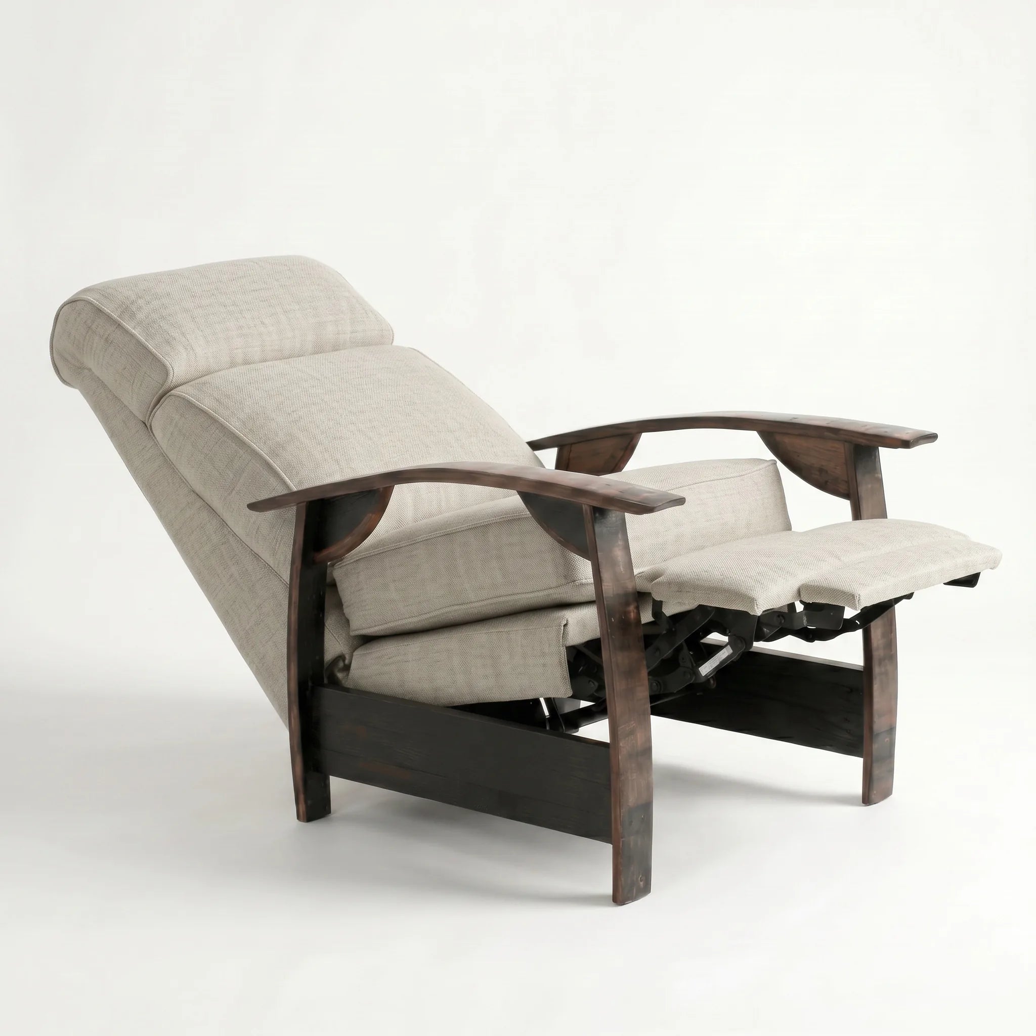 Bad Ass Recliners 02 Gray Plush Fabric Hero Angle Reclined