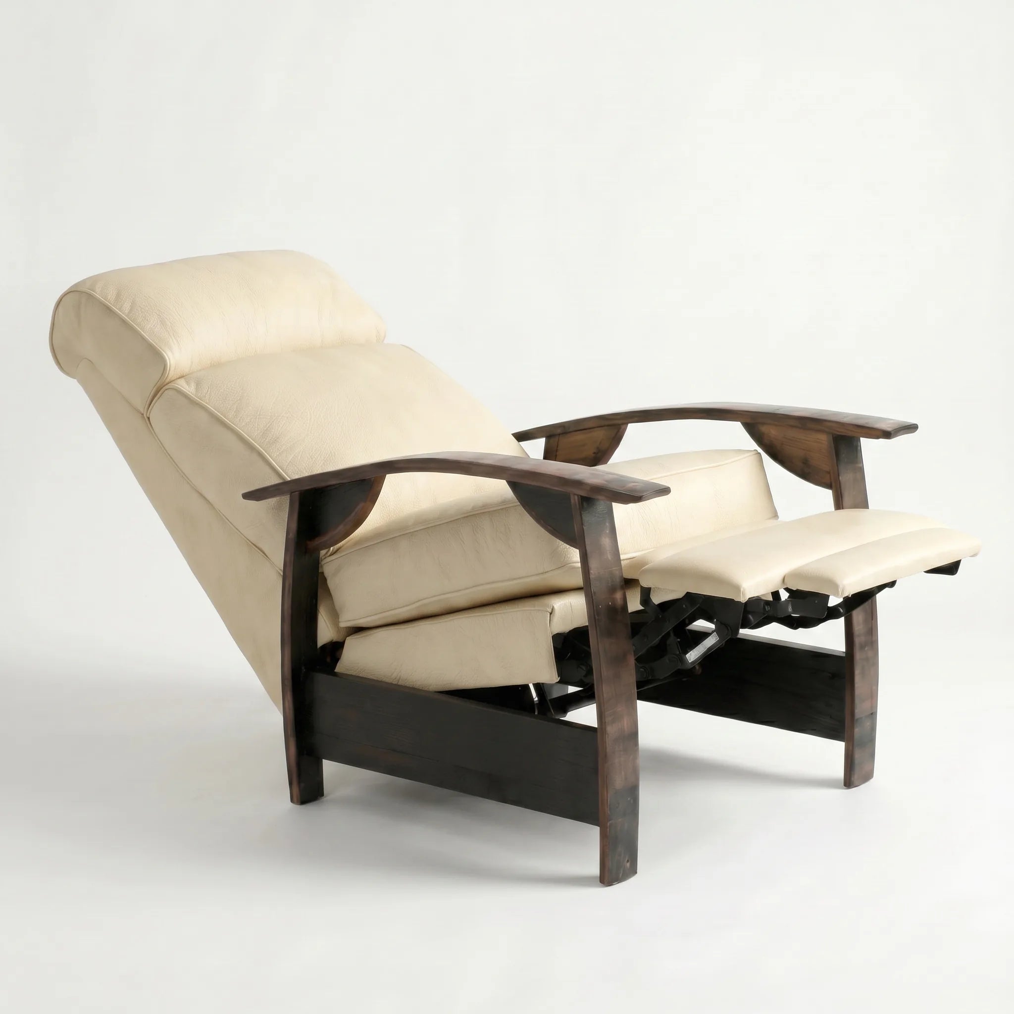 Bad Ass Recliners 02 Saloon French Vanilla Hero Angle Reclined
