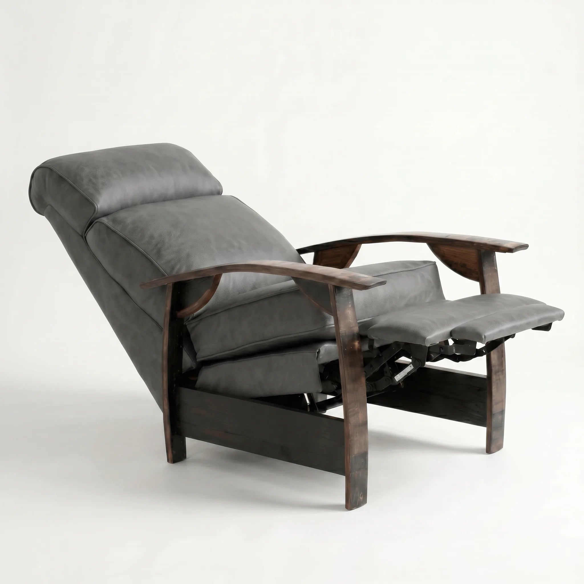 Bad Ass Recliners 02 Saloon Gray Hero Angle Reclined