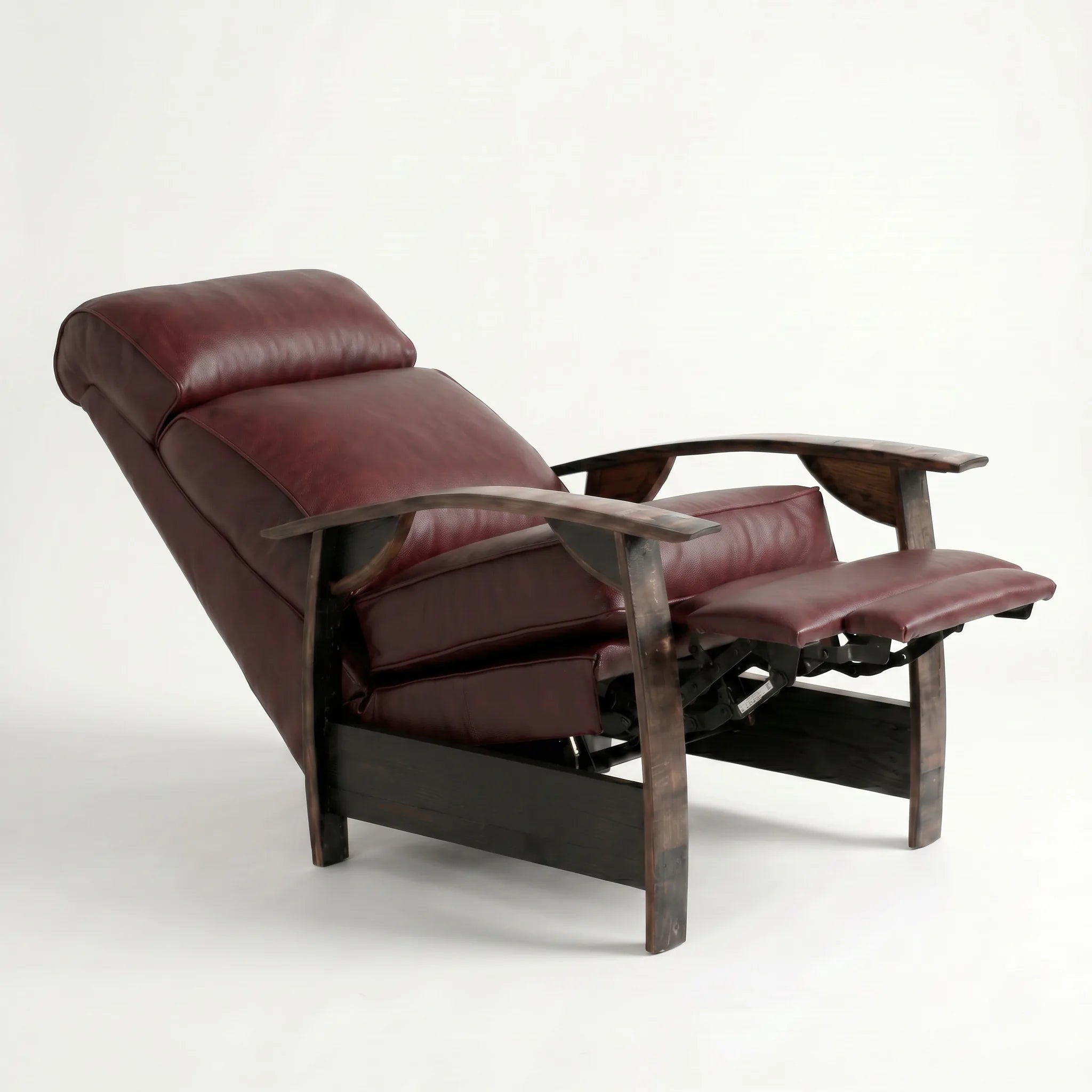 Bad Ass Recliners 02 Saloon Oxblood Hero Angle Reclined