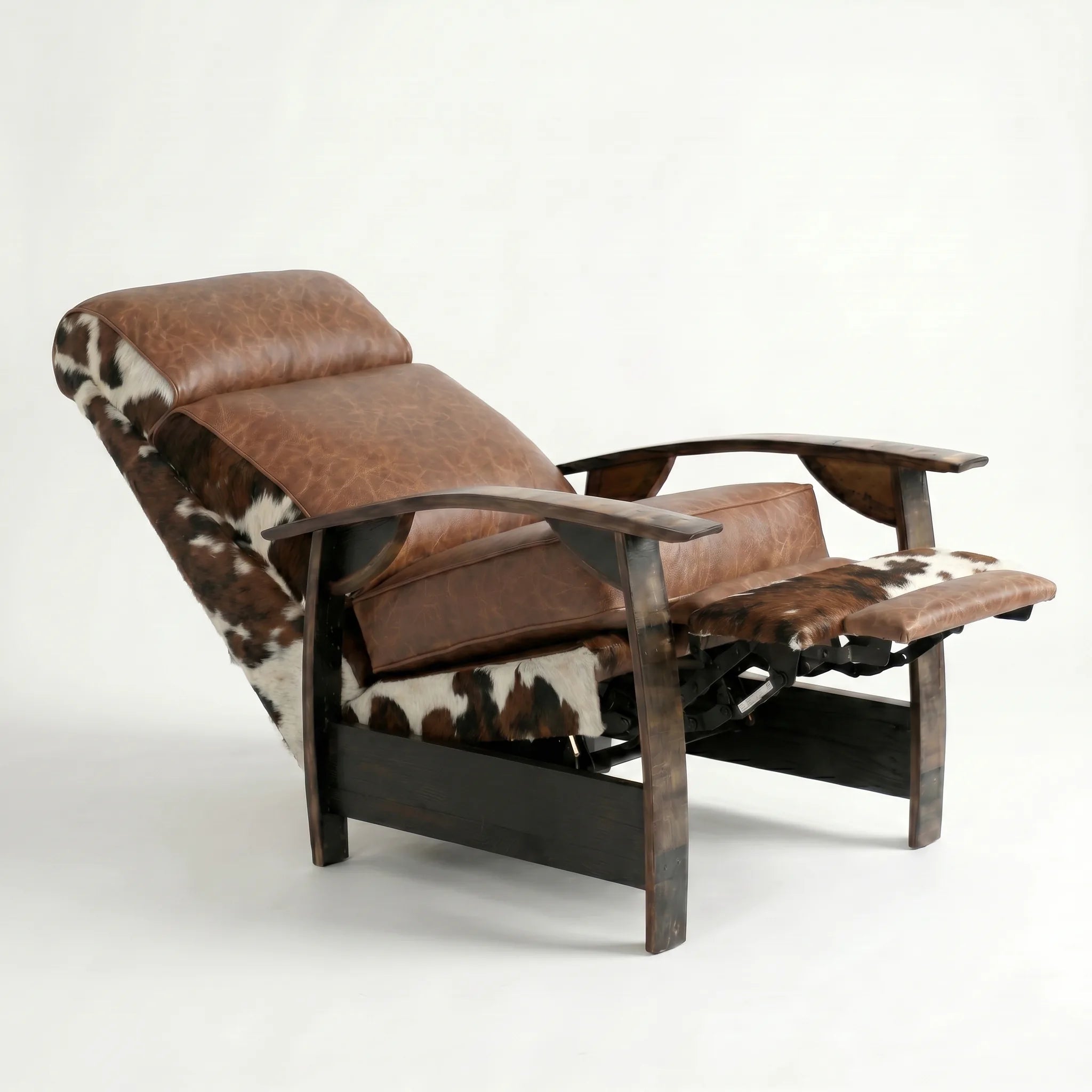 Bad Ass Recliners 02 Tri Color Hide Hero Angle Reclined
