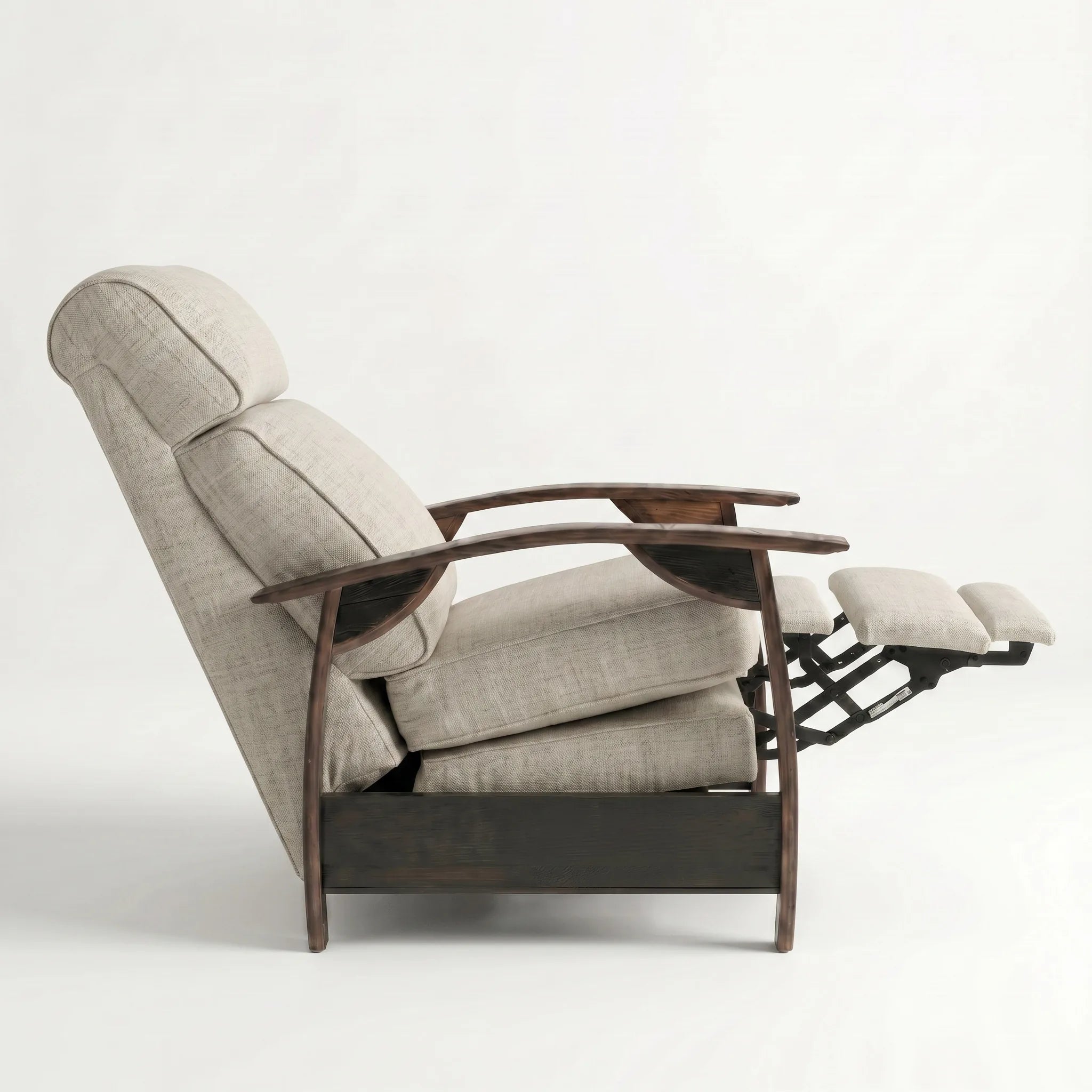 Bad Ass Recliners 04 Gray Plush Fabric Side On Reclined Pos