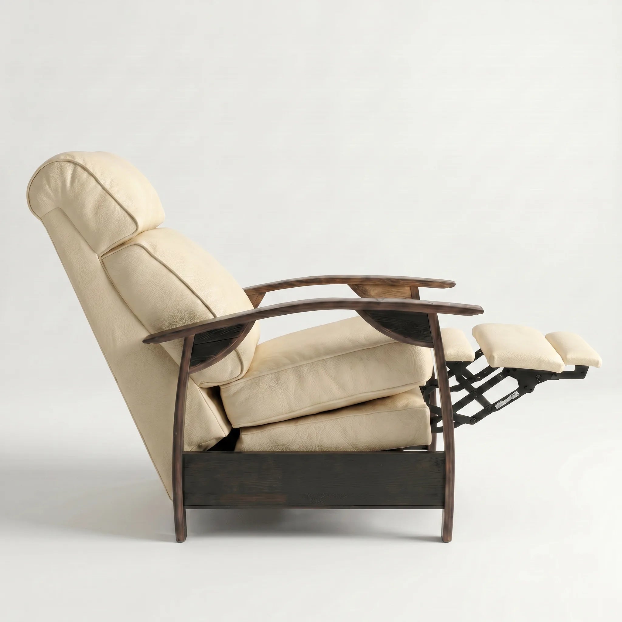 Bad Ass Recliners 04 Saloon French Vanilla Side On Reclined Pos