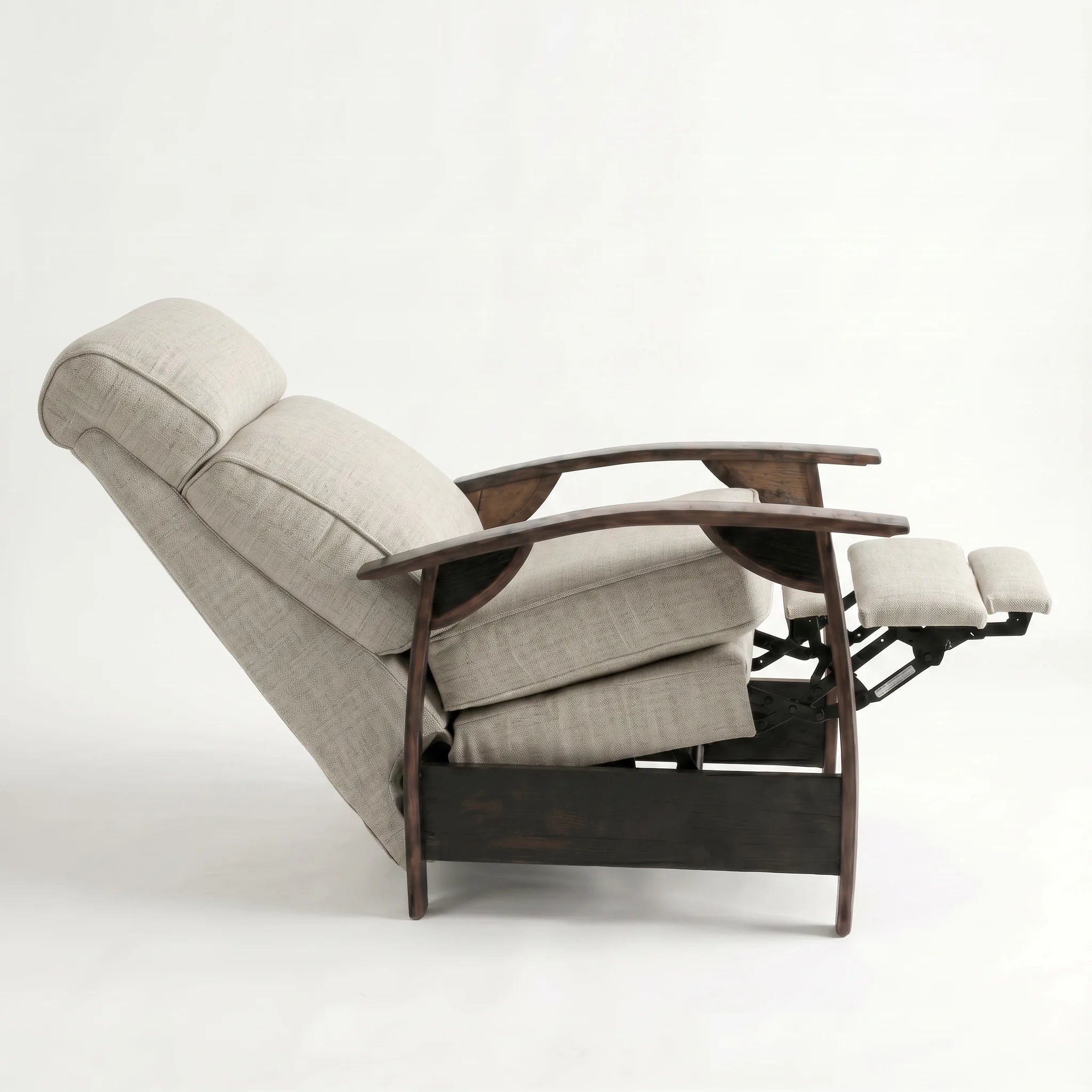 Bad Ass Recliners 05 Gray Plush Fabric Side On Reclined Pos