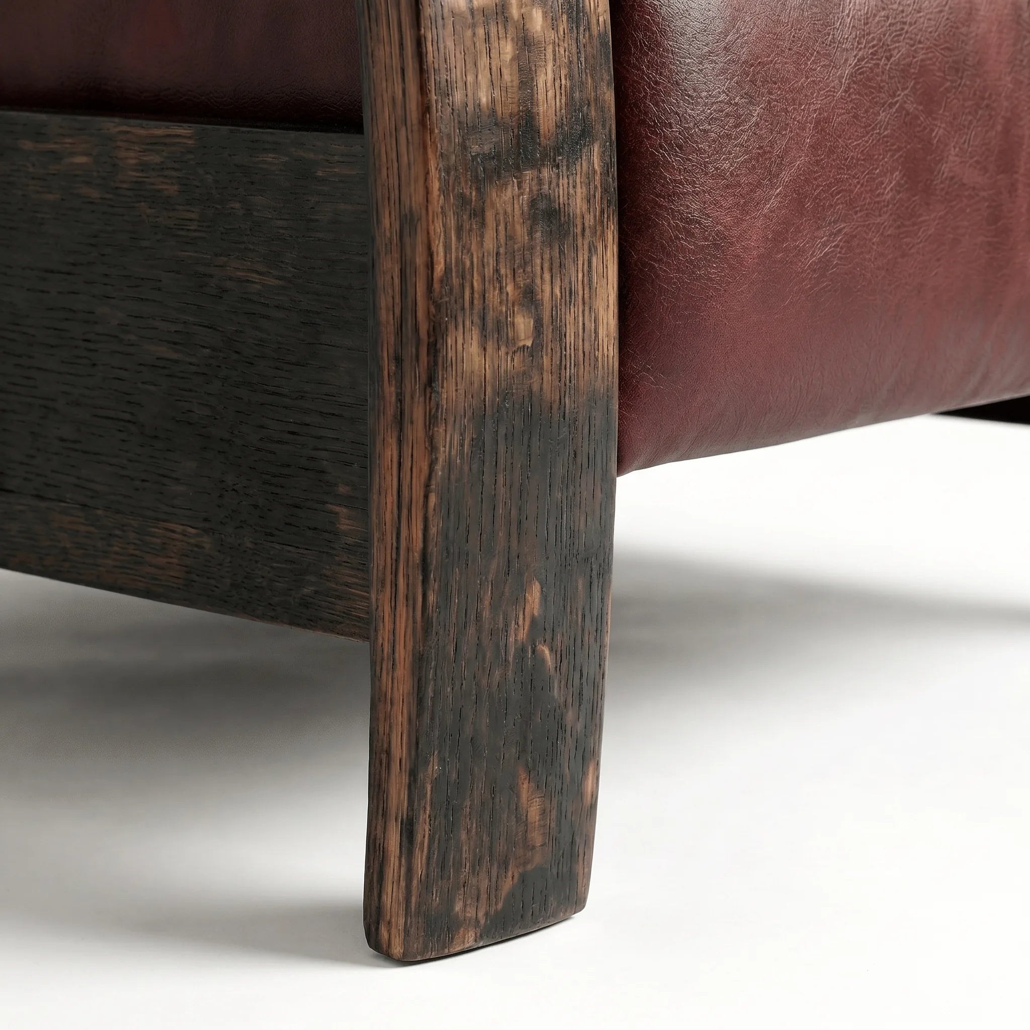 Bad Ass Recliners 07 Big And Tall Oxblood Front Leg Closeup