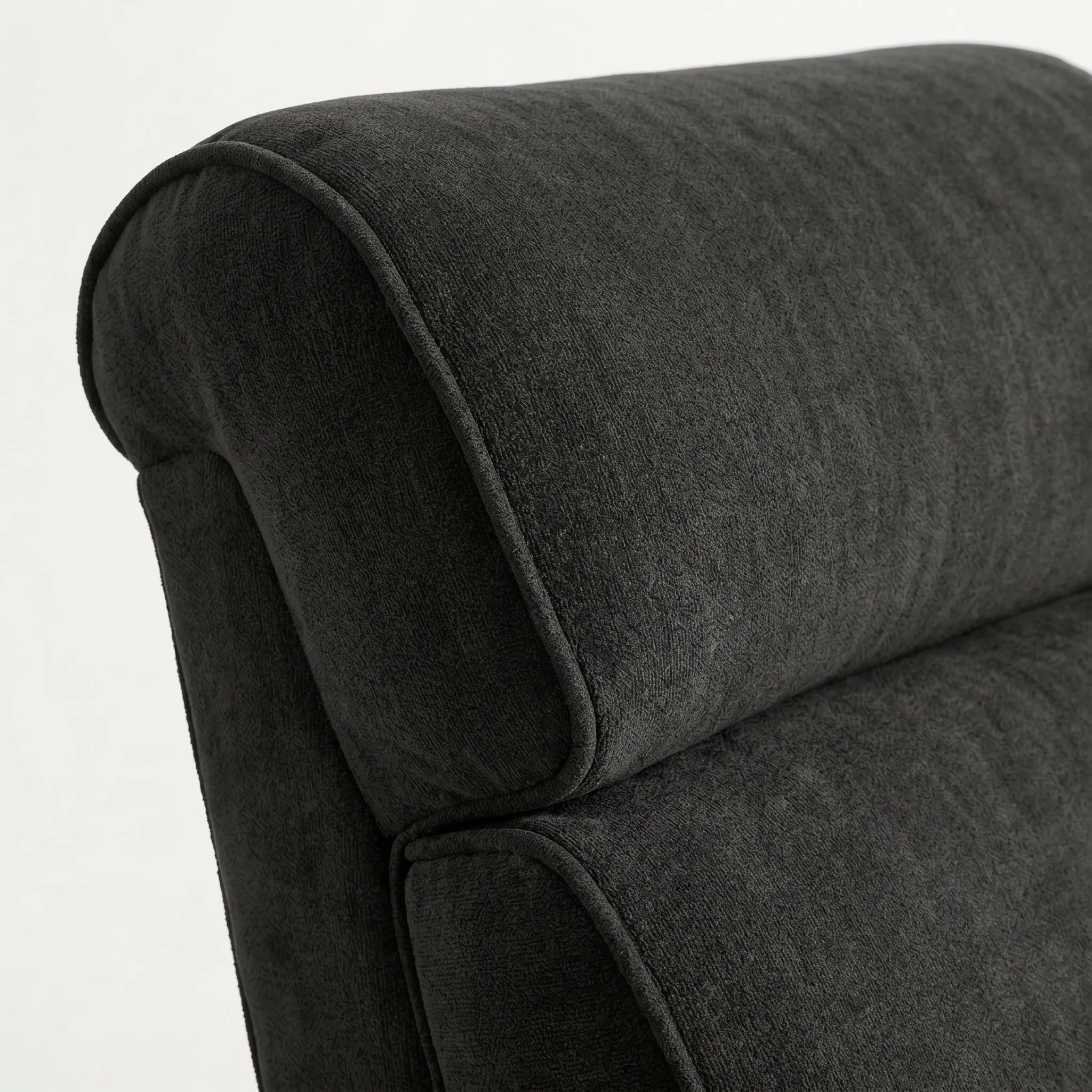 Bad Ass Recliners 08 Big And Tall Black Plush Fabric Headrest Closeup
