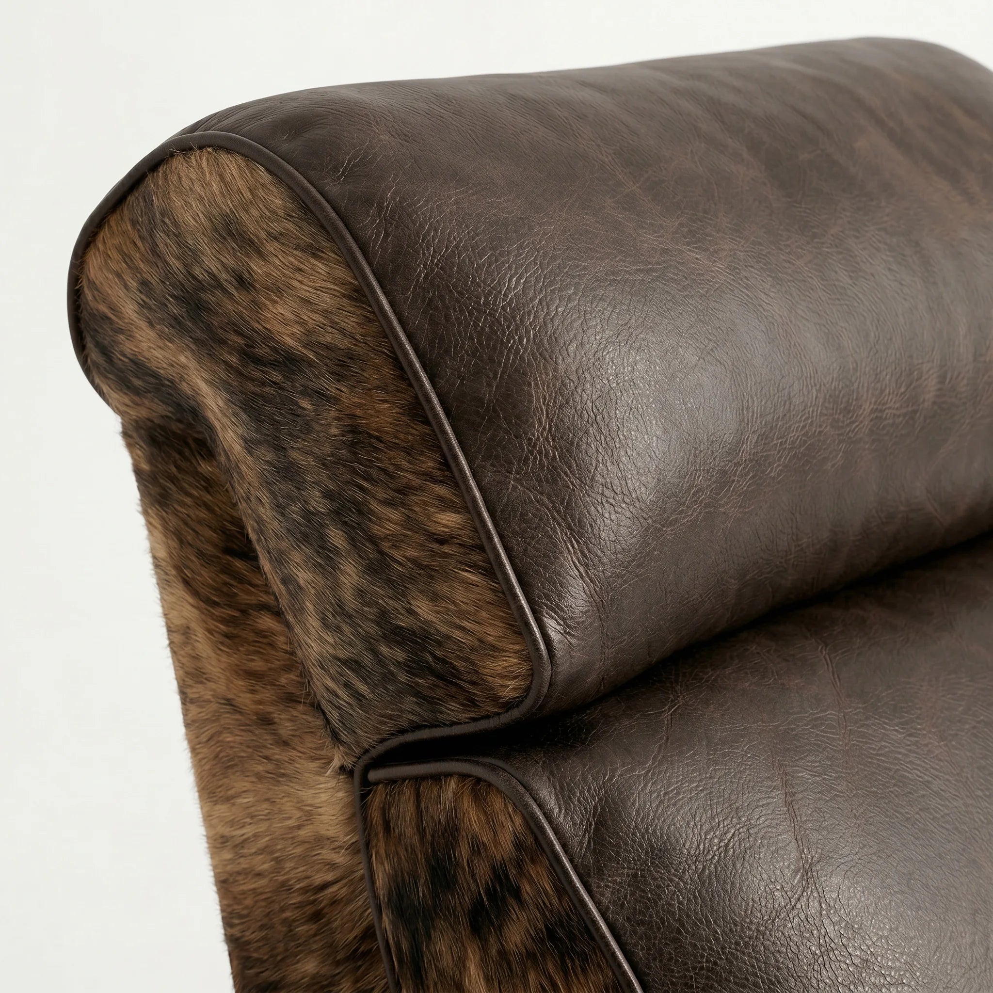 Bad Ass Recliners 08 Big And Tall Brindle Hide Headrest Closeup