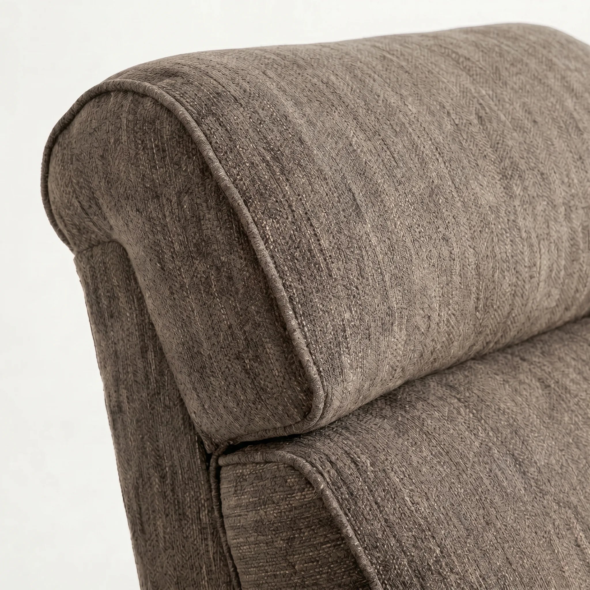 Bad Ass Recliners 08 Big And Tall Coffee Plush Fabric Headrest Closeup