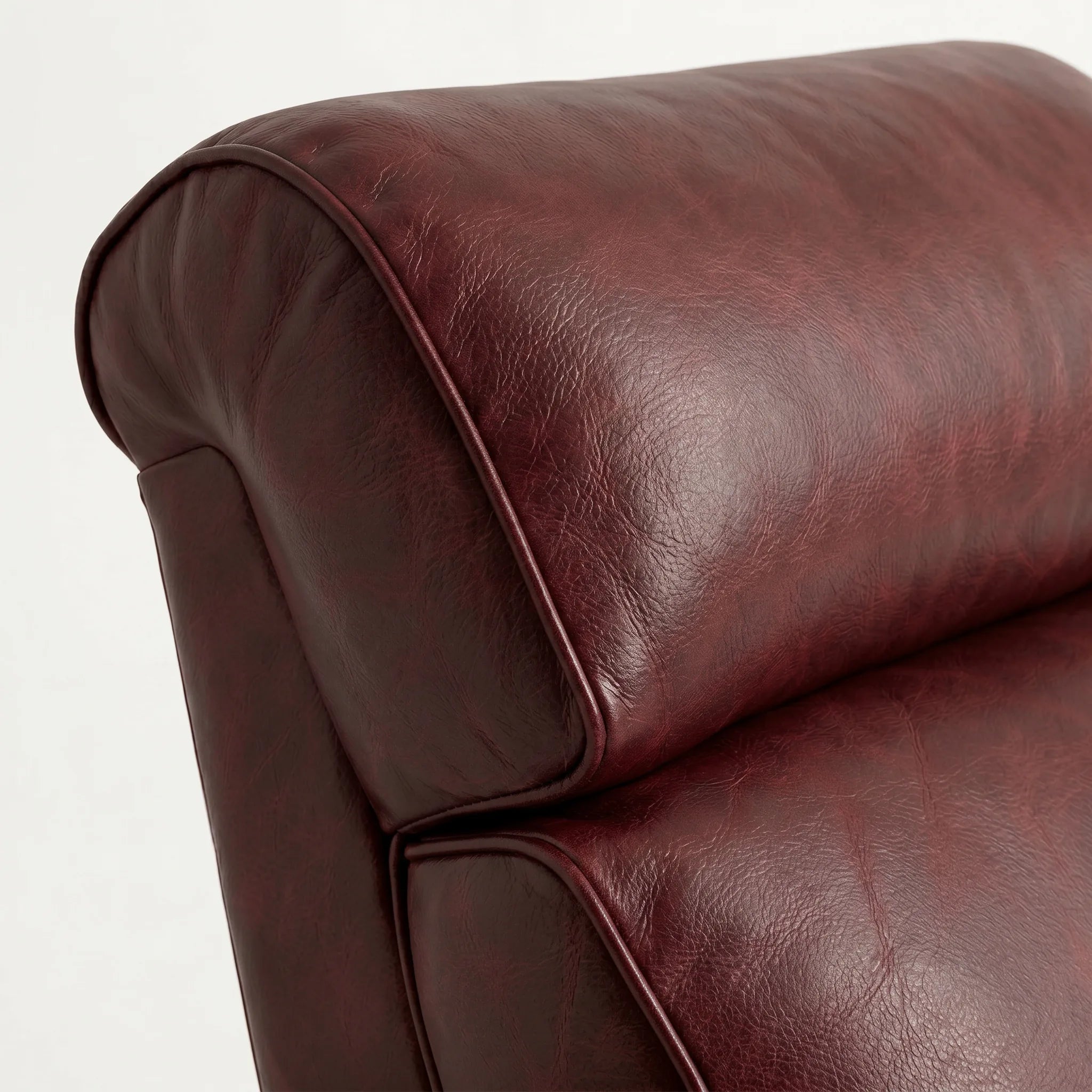 Bad Ass Recliners 08 Big And Tall Oxblood Headrest Closeup