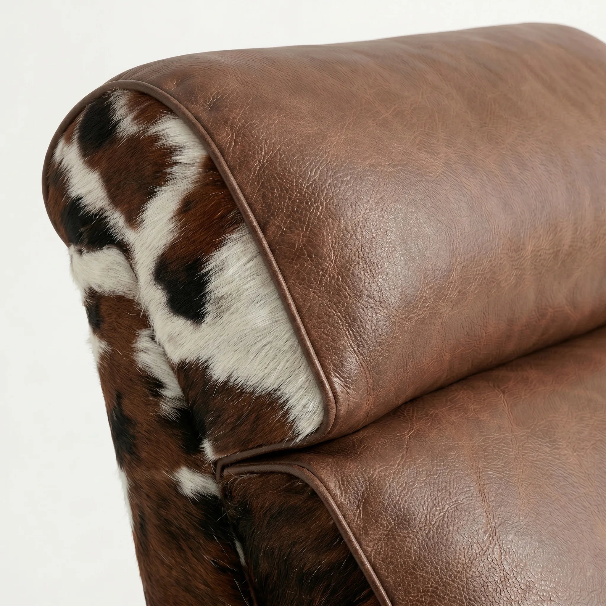 Bad Ass Recliners 08 Big And Tall Tri Color Hide Headrest Closeup