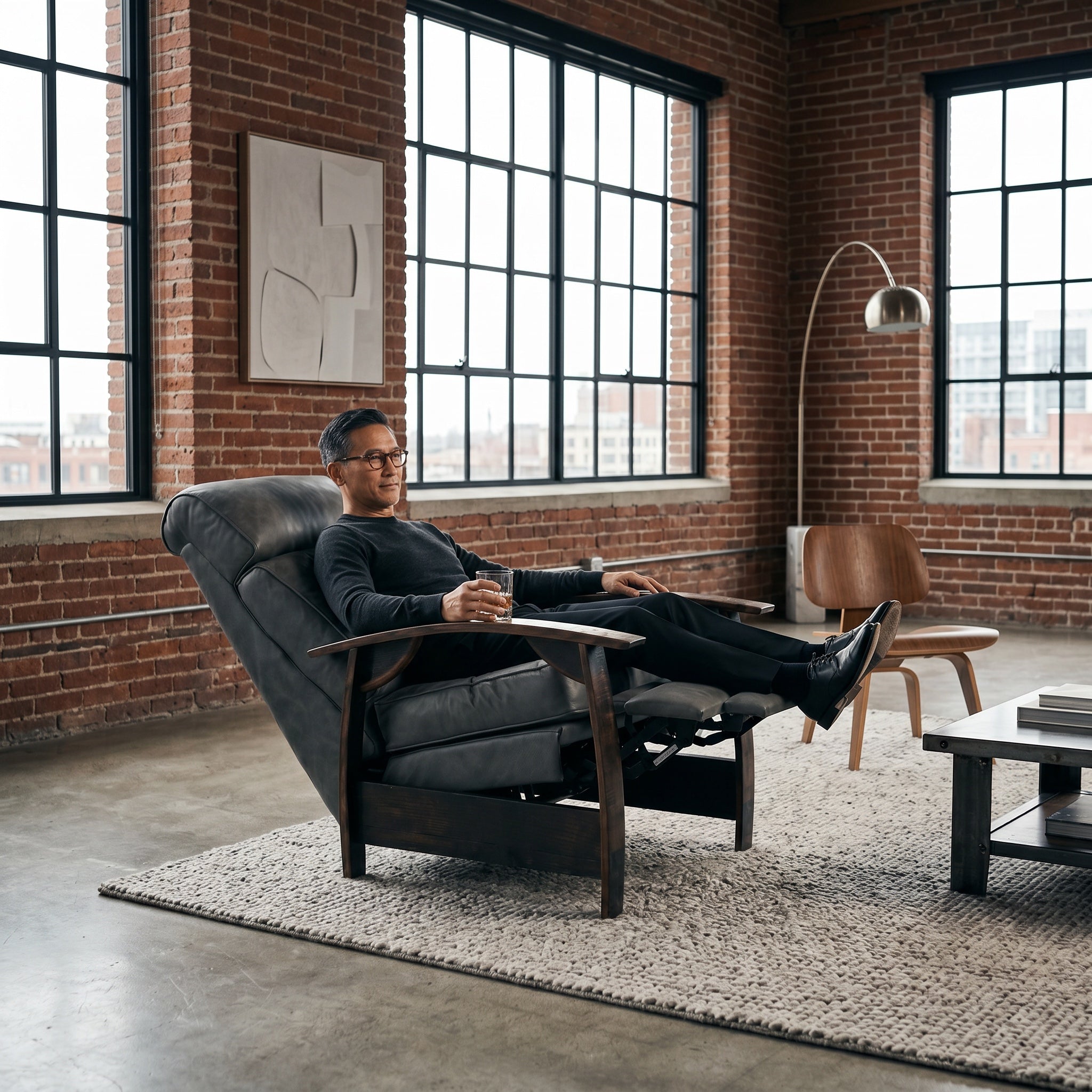 Bad Ass Recliners 10 Saloon Gray Lifestyle Person Reclined
