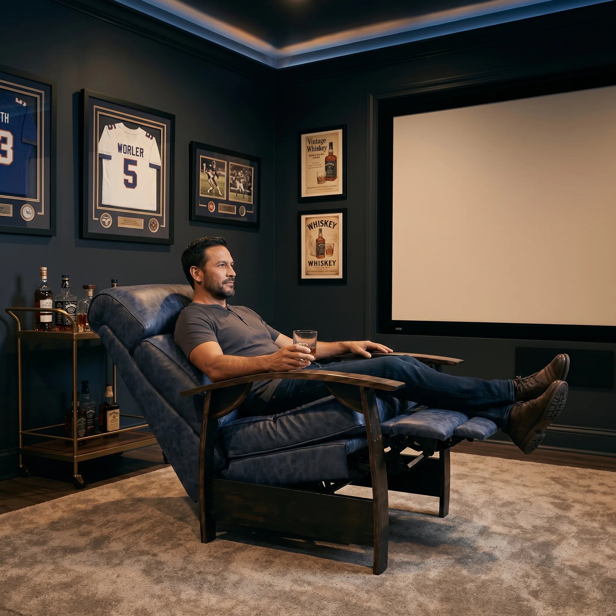 Bad Ass Recliners 10 Saloon Jeans Lifestyle Person Reclined