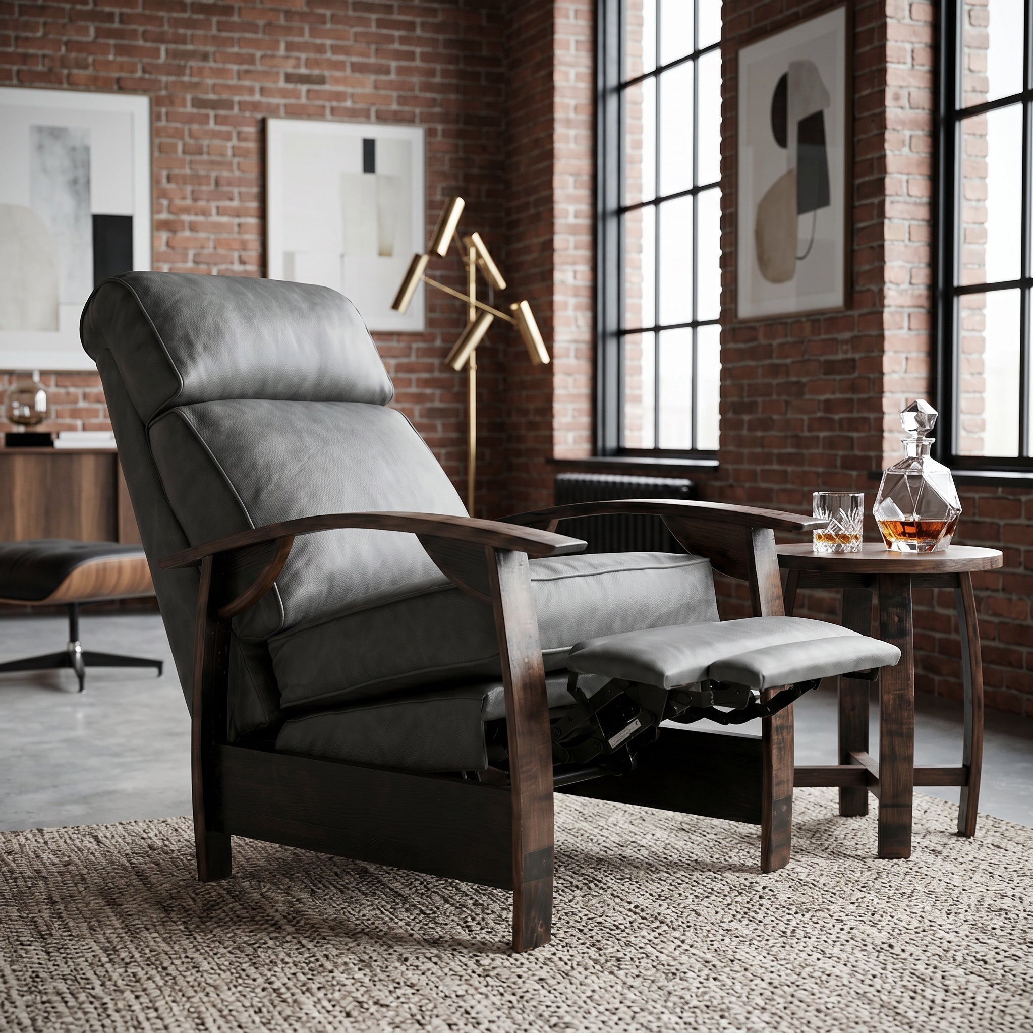 Bad Ass Recliners 11 Saloon Gray Lifestyle Room Closeup