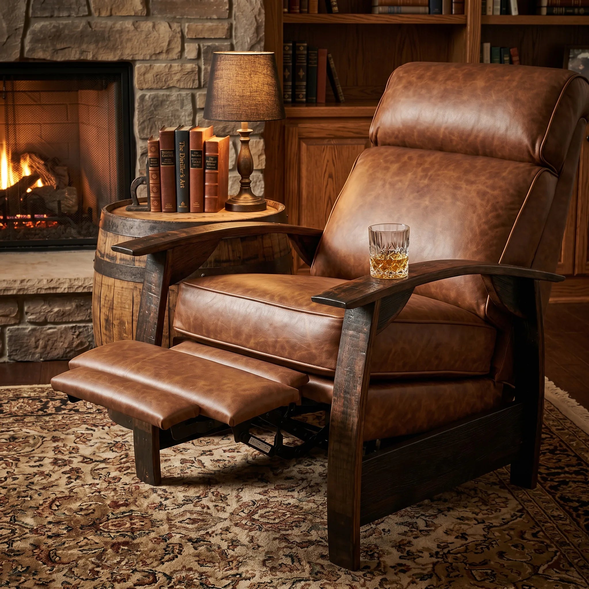 Bad Ass Recliners 11 Saloon Whiskey Lifestyle Room Closeup