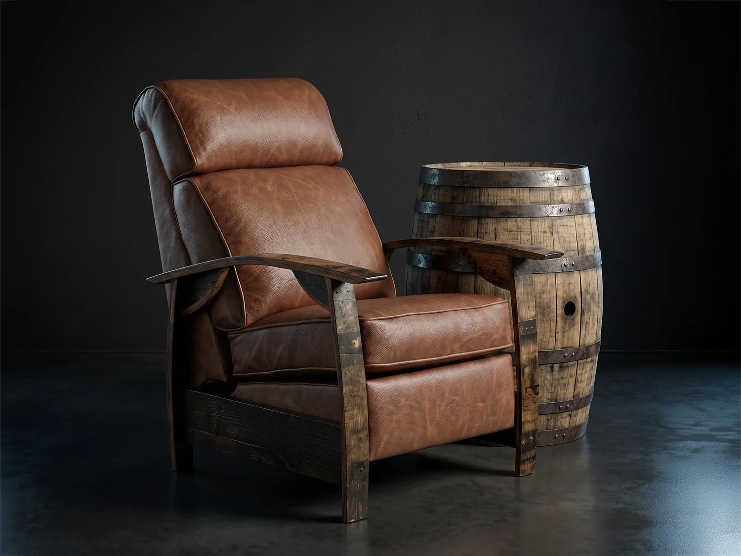 Bad Ass Recliners Whiskey Barrel