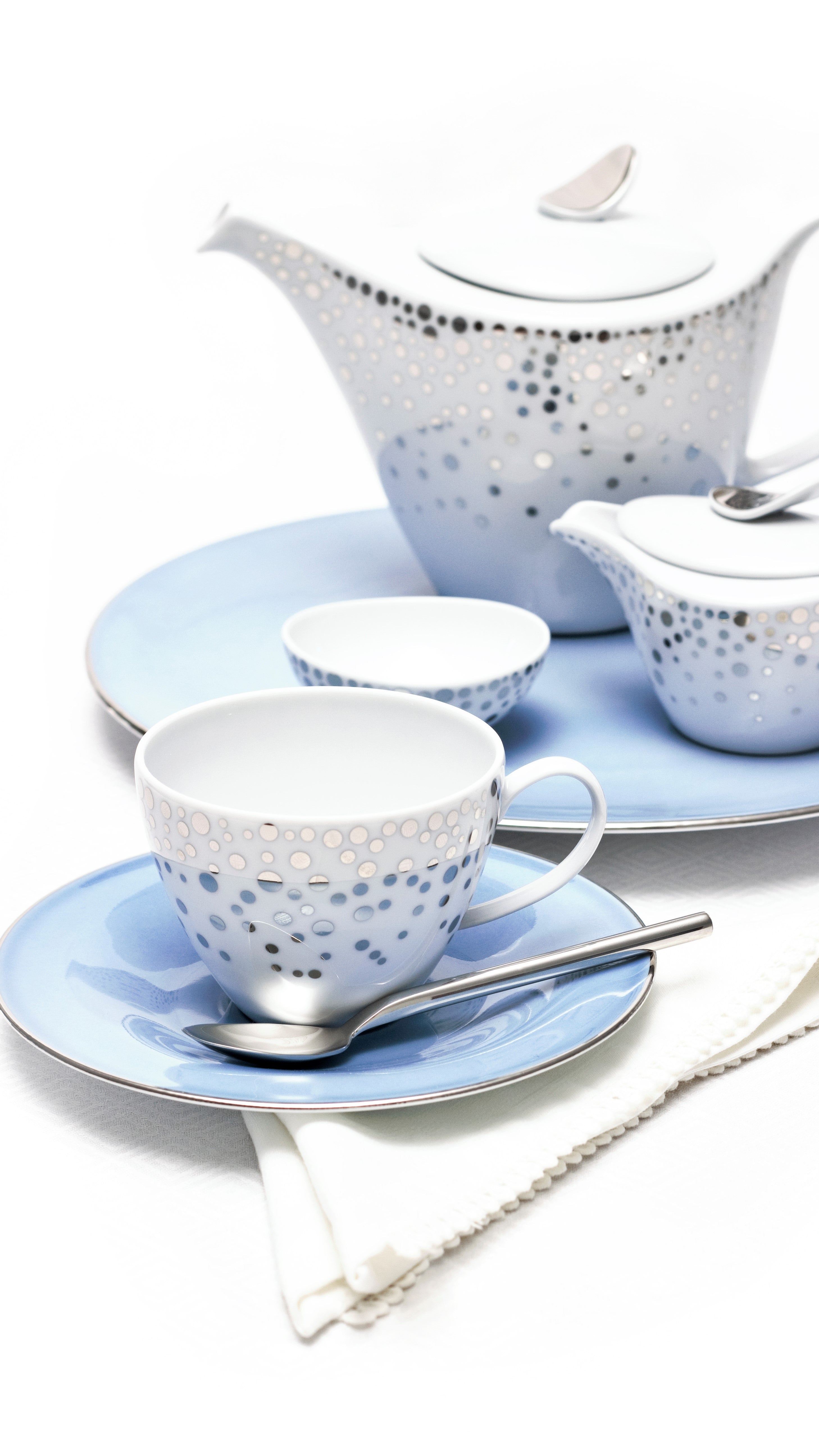 Casanoi Silver Rain Tea Cup Saucer