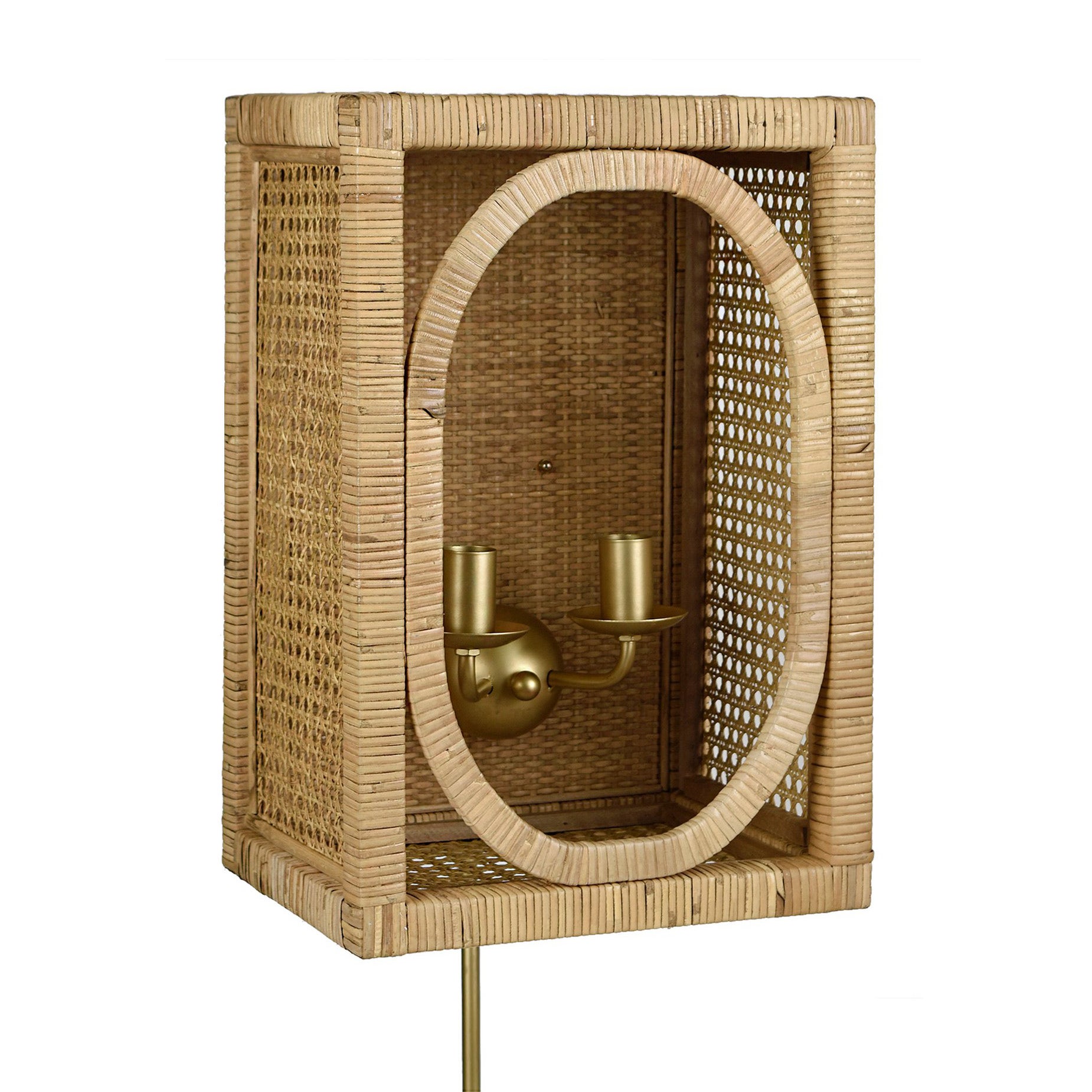 Crestview 18 H Rattan And Metal Wall Sconce