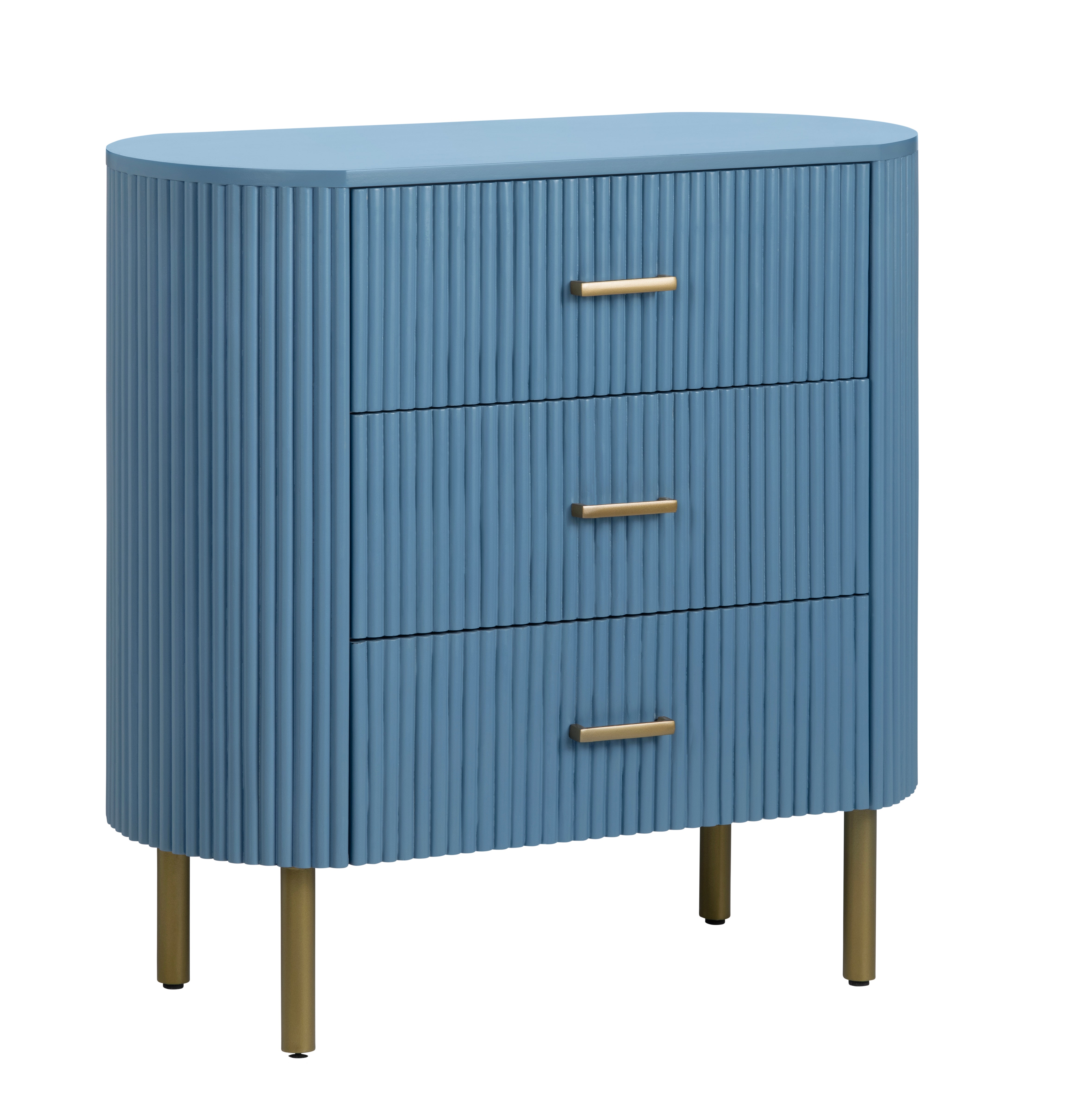 Crestview Astoria Three Drawer Chest Blue