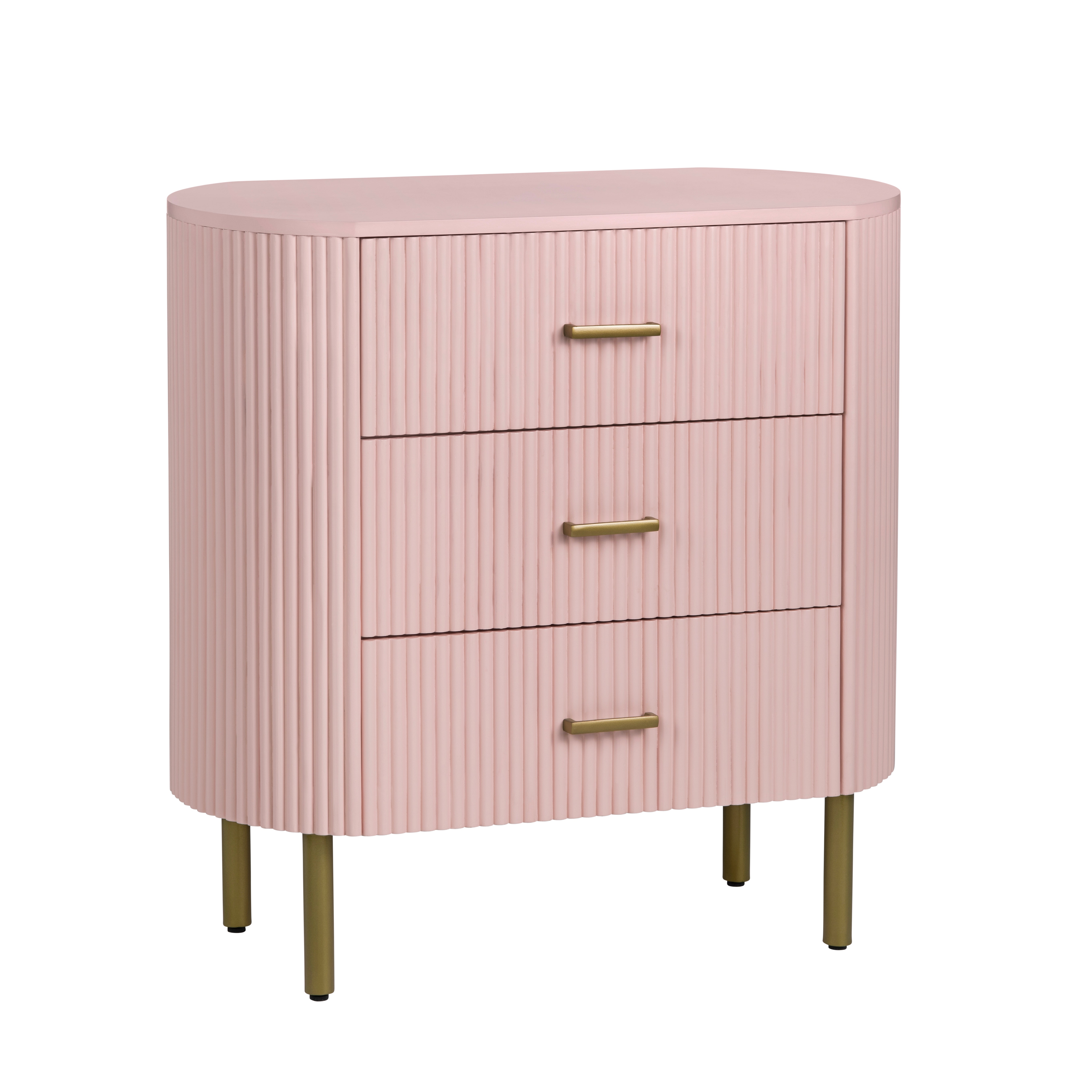 Crestview Astoria Three Drawer Chest Pink