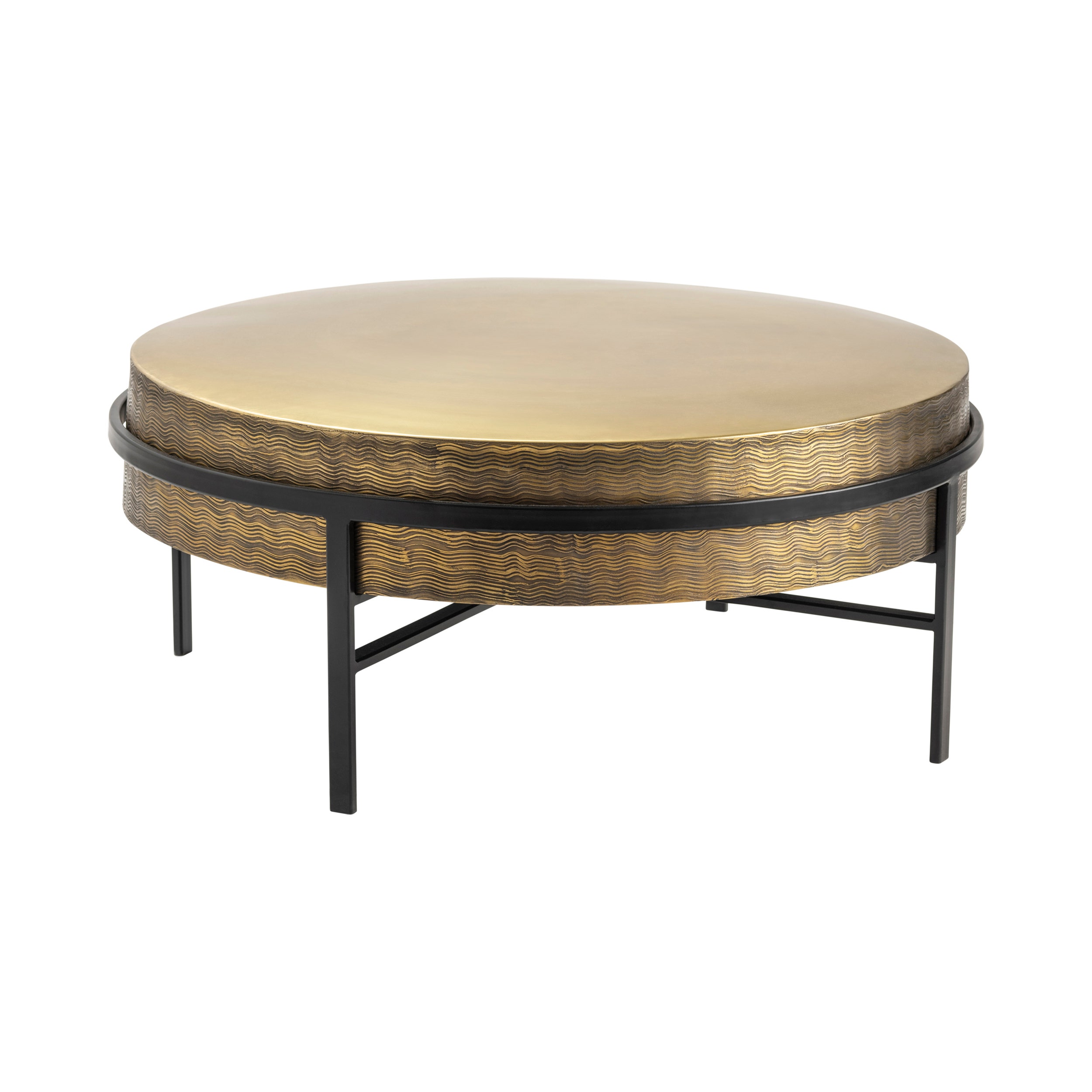 Crestview Hudson Textured Brass Cocktail Table