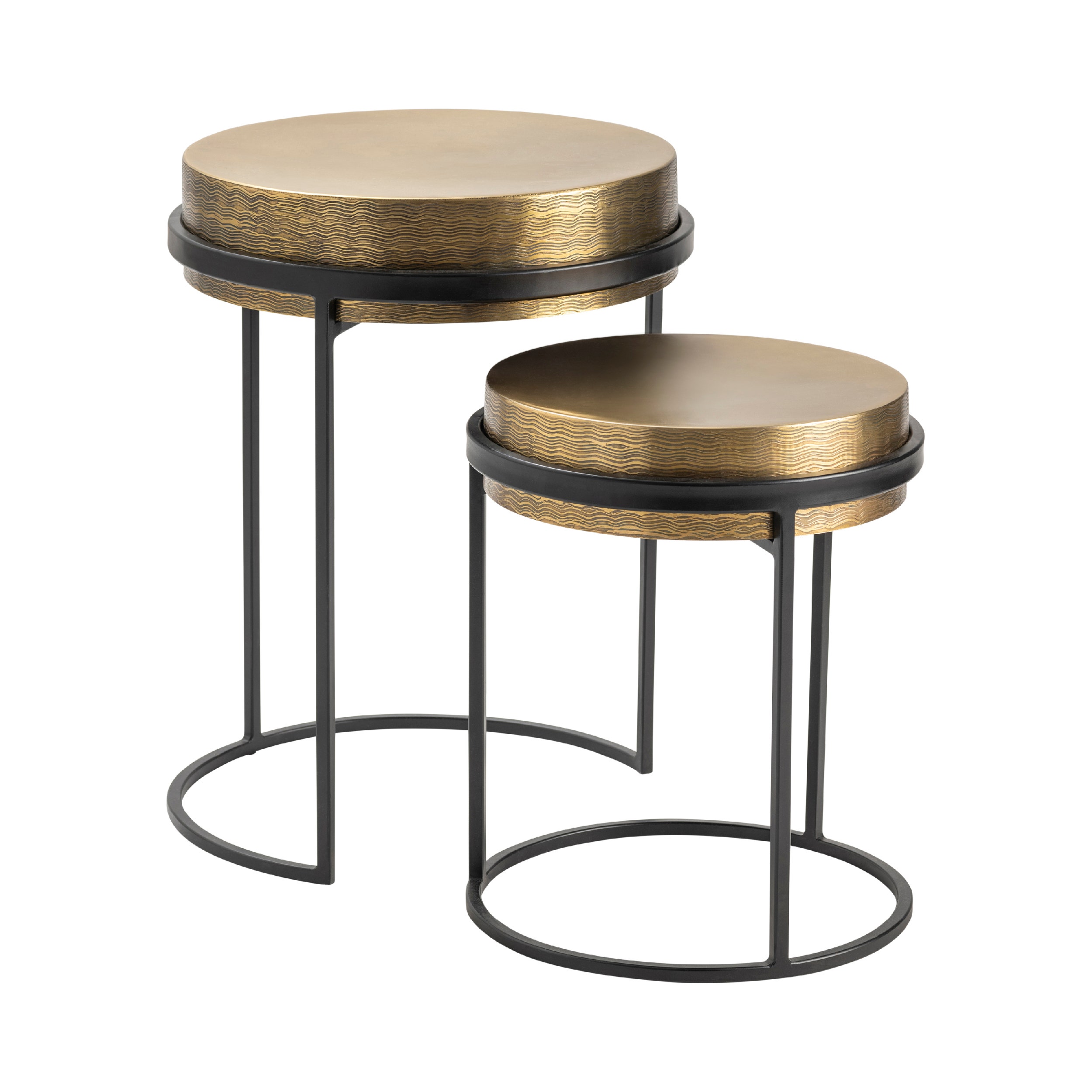 Crestview Hudson Textured Brass Nesting Tables
