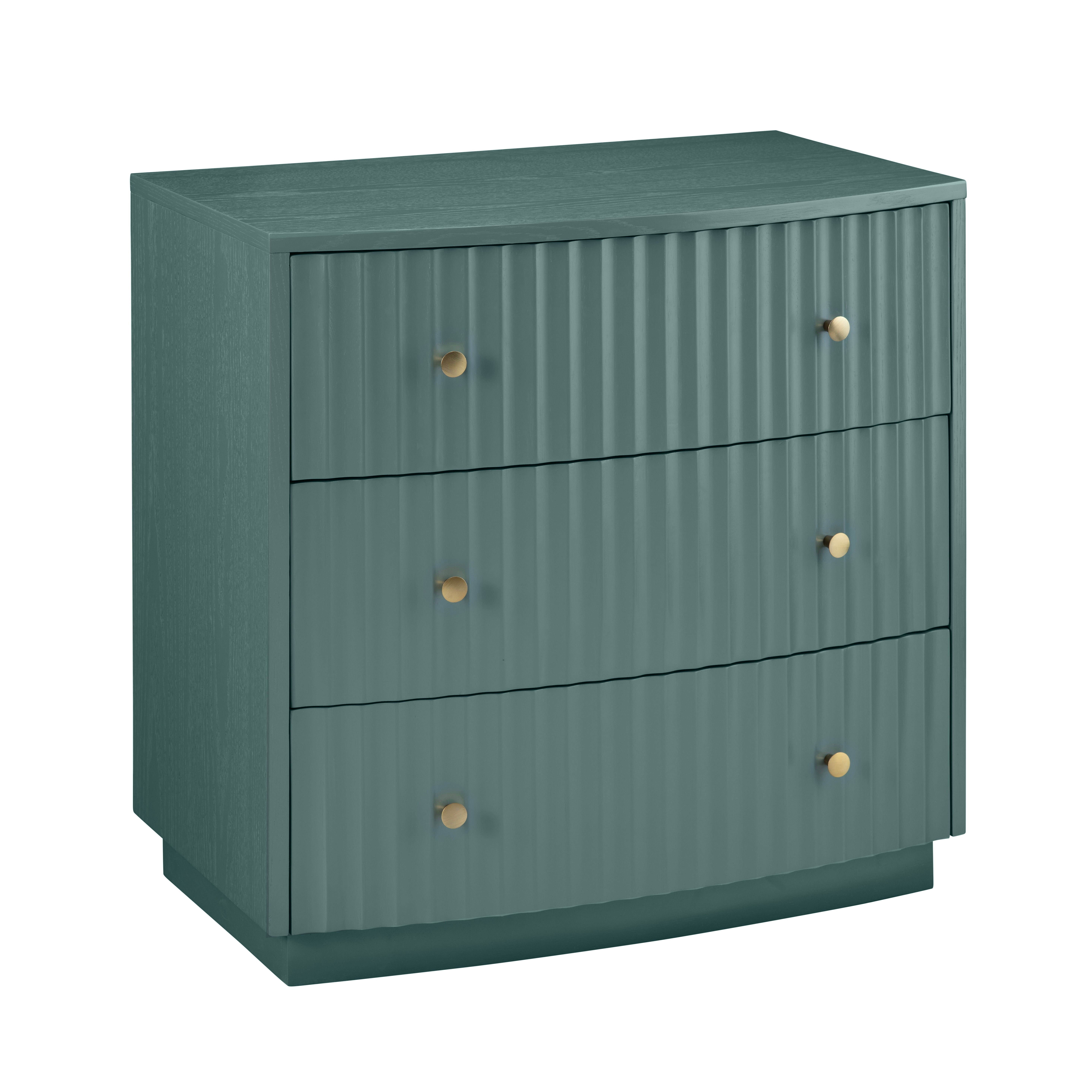 Crestview Percy Three Drawer Chest Teal