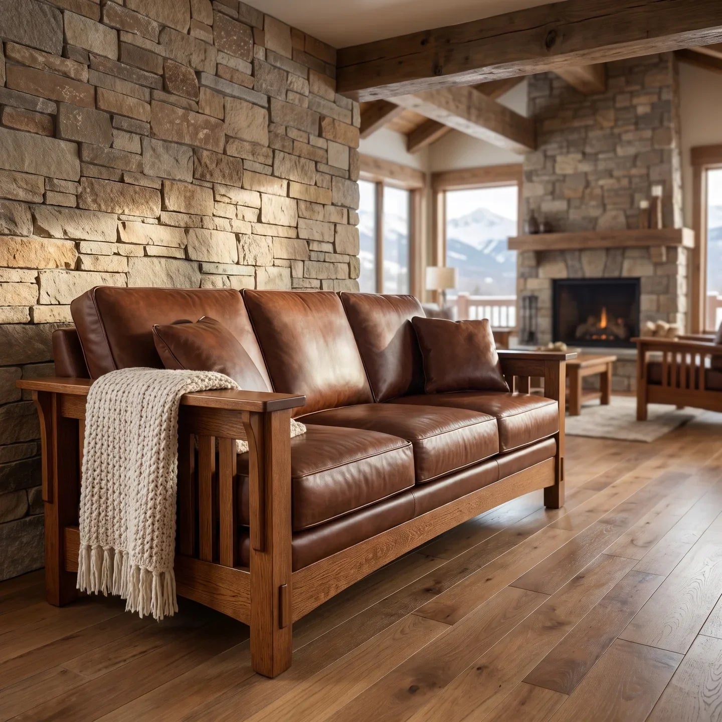 Trend Manor Bungalow Solid Oak Sofa 1740