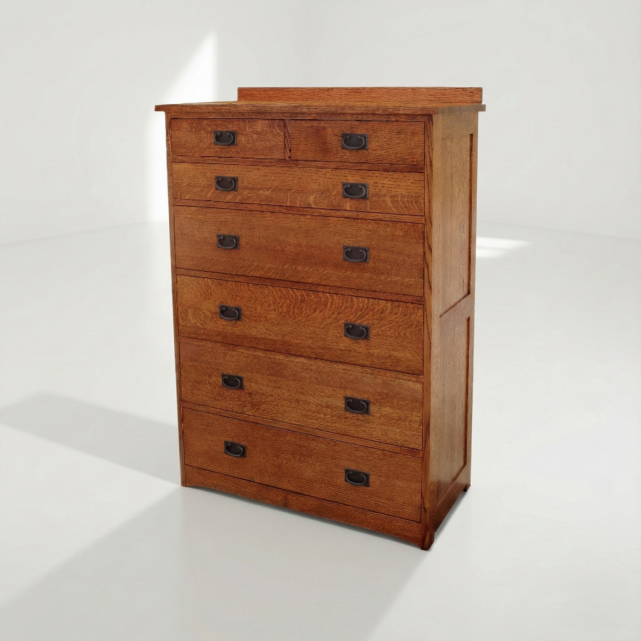 Trend Manor Heirloom Quality Seven Drawer Solid Oak Chest With 7 Step Finish 3107
