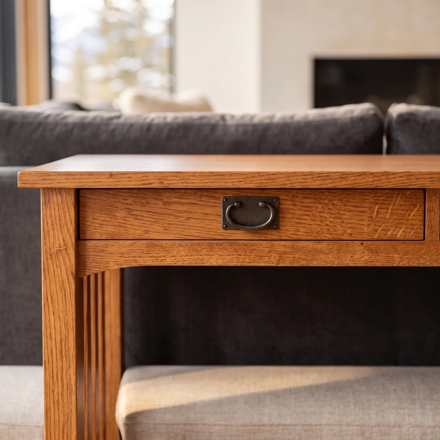 Trend Manor Heirloom Quality Solid Oak Sofa Table 7 Step Finish For Enduring Style 1006
