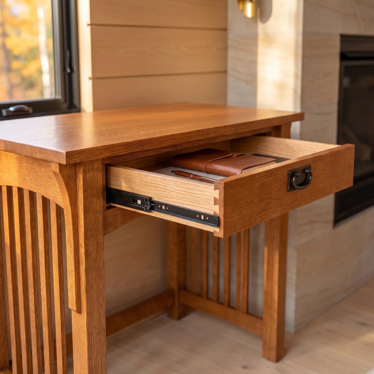 Trend Manor Mission 1 Drawer Desk Solid Oak 1030