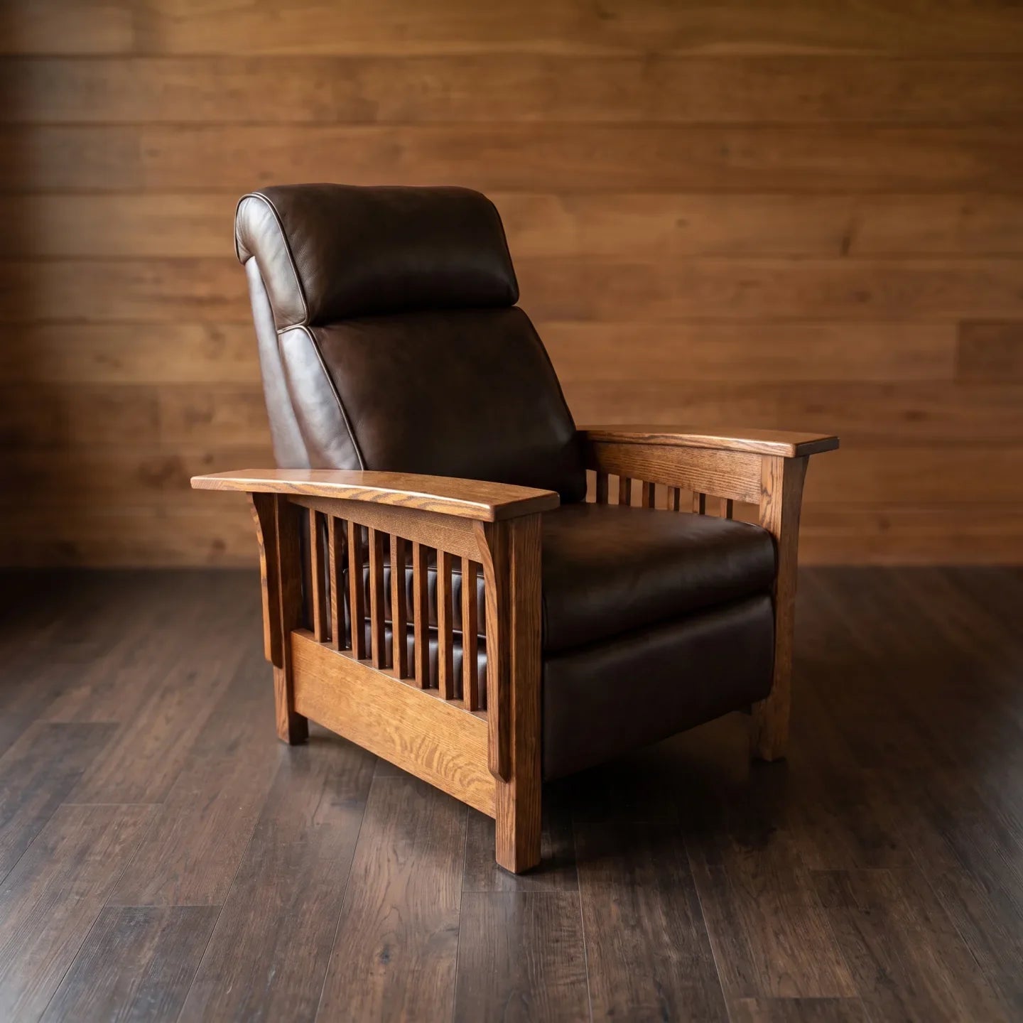 Trend Manor Mission Spindle Recliner Solid Oak 938