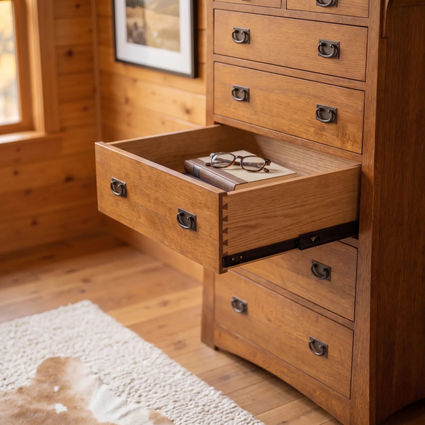 Trend Manor Solid American Oak 7 Drawer Chest Quartersawn Oak Storage 1707