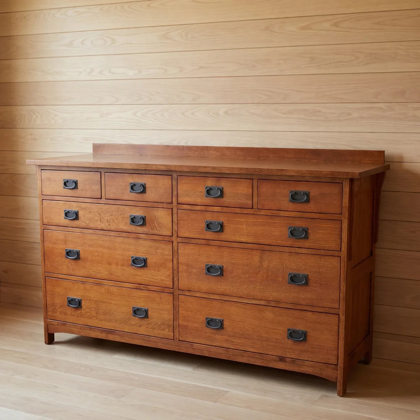 Trend Manor Solid Oak Ten Drawer Dresser Heirloom Quality With 7 Step Finish 3104