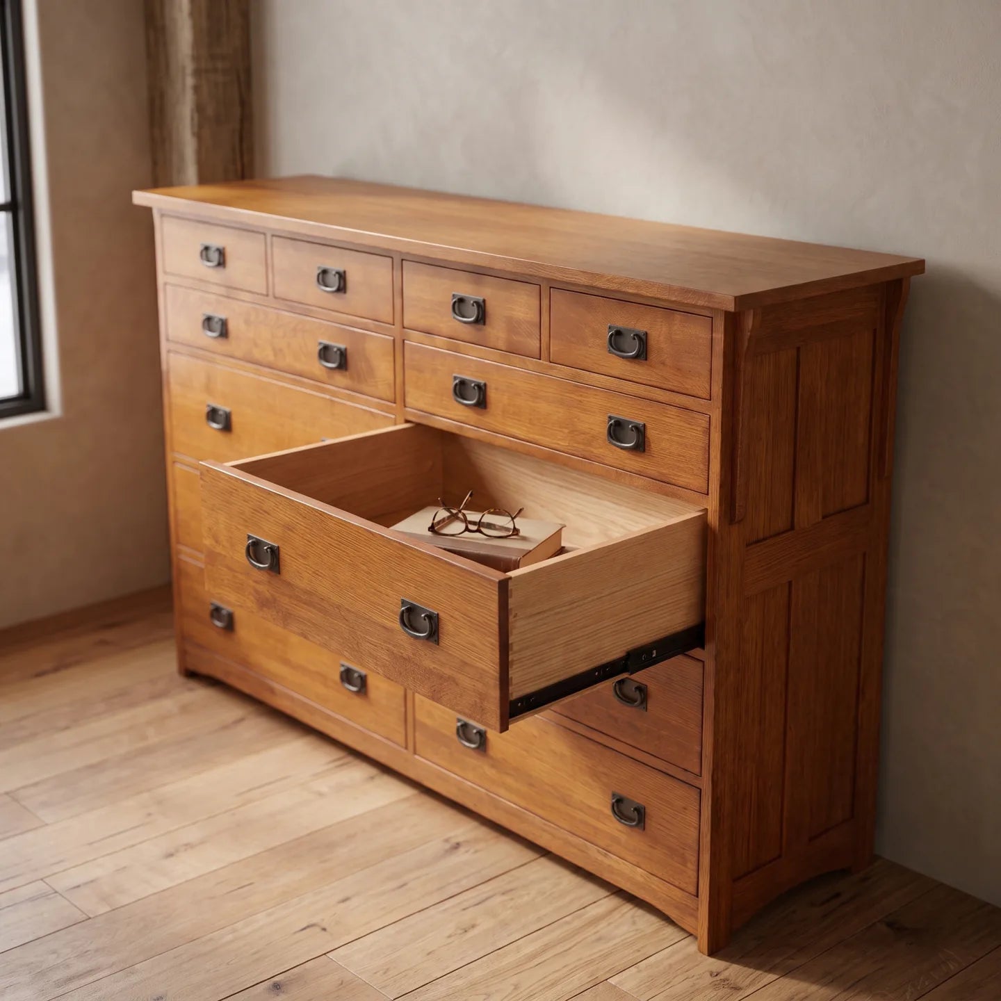 Trend Manor Solid Oak Ten Drawer Dresser Heirloom Quality With 7 Step Finish 3104