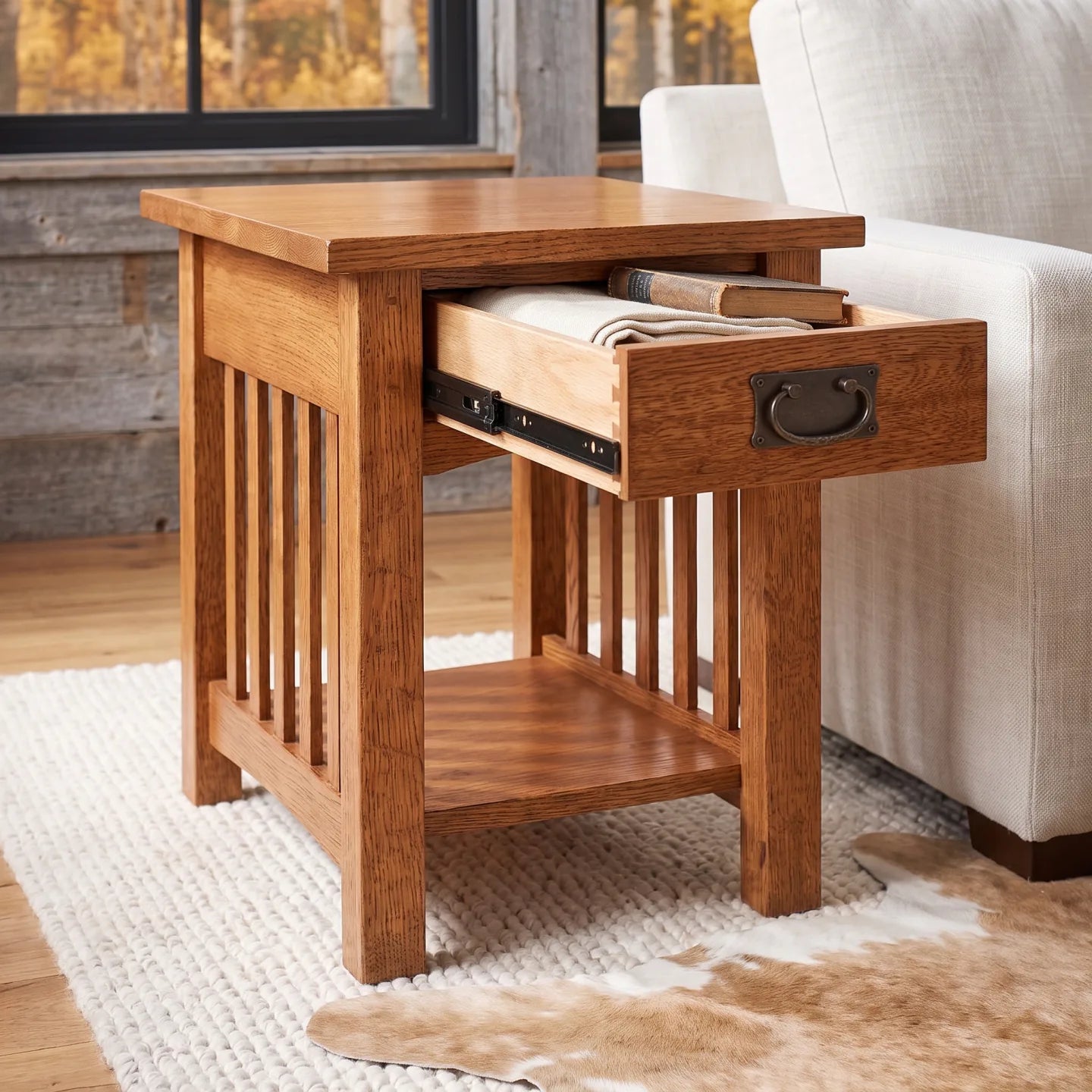 Trend Manor Space Saver End Table Solid American Quartersawn Oak 1005